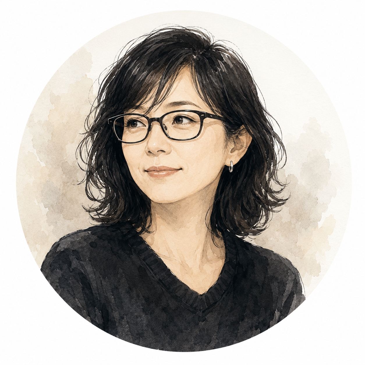 Portrait illustration of Yumiko Seno, founder of Littleplan